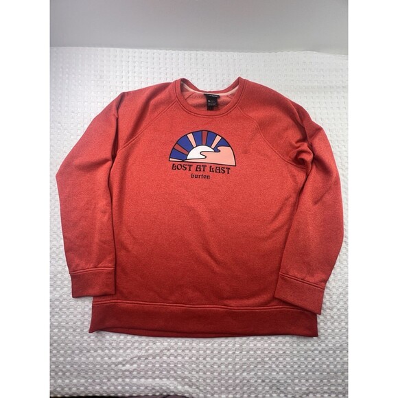 Burton Oak Crew Fleece Red Crewneck Sweatshirt Lost At Last Women’s Xtra Large - Picture 2 of 10